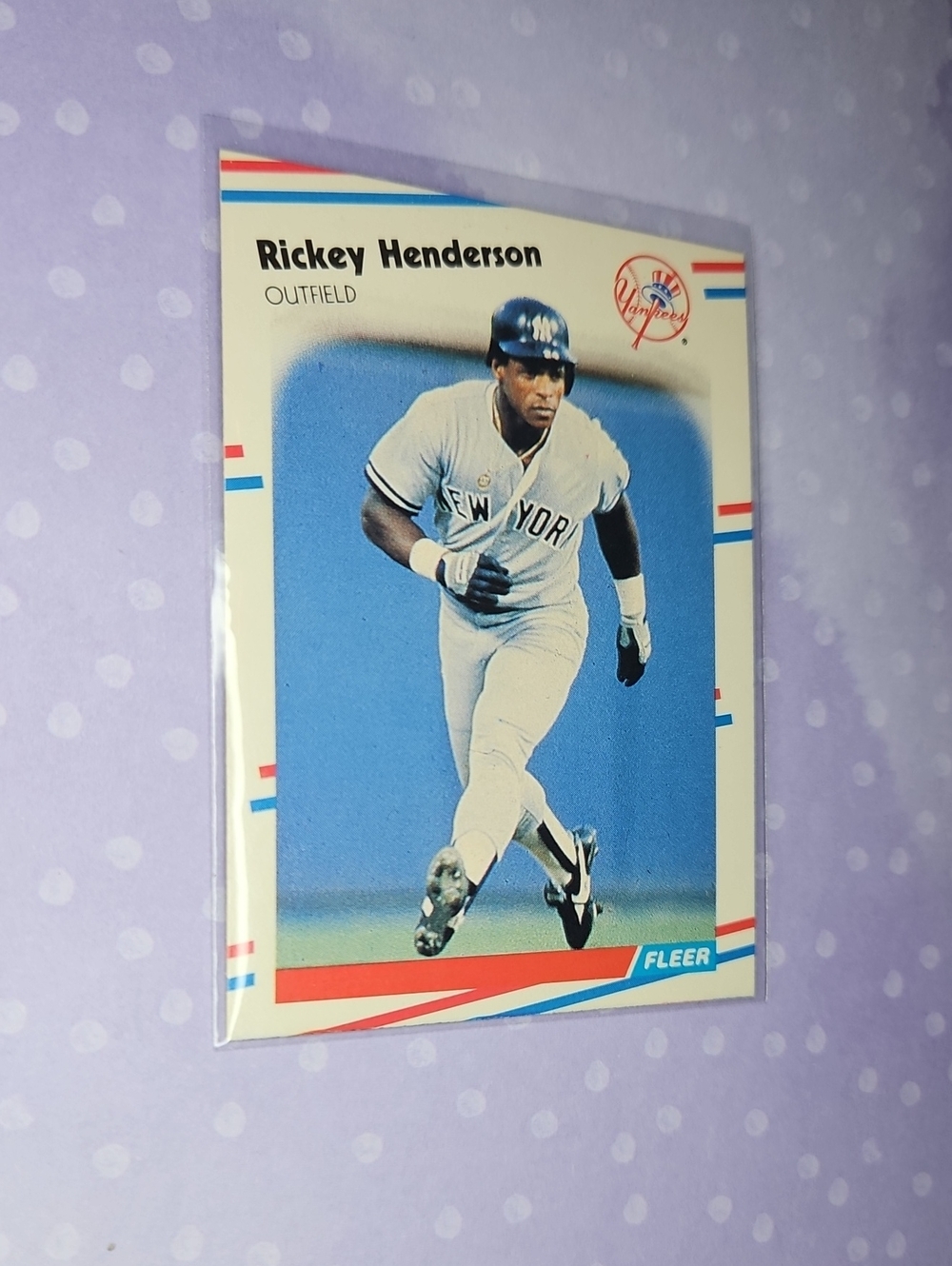 Fleer Rickey Henderson Baseball Card - Blue / White